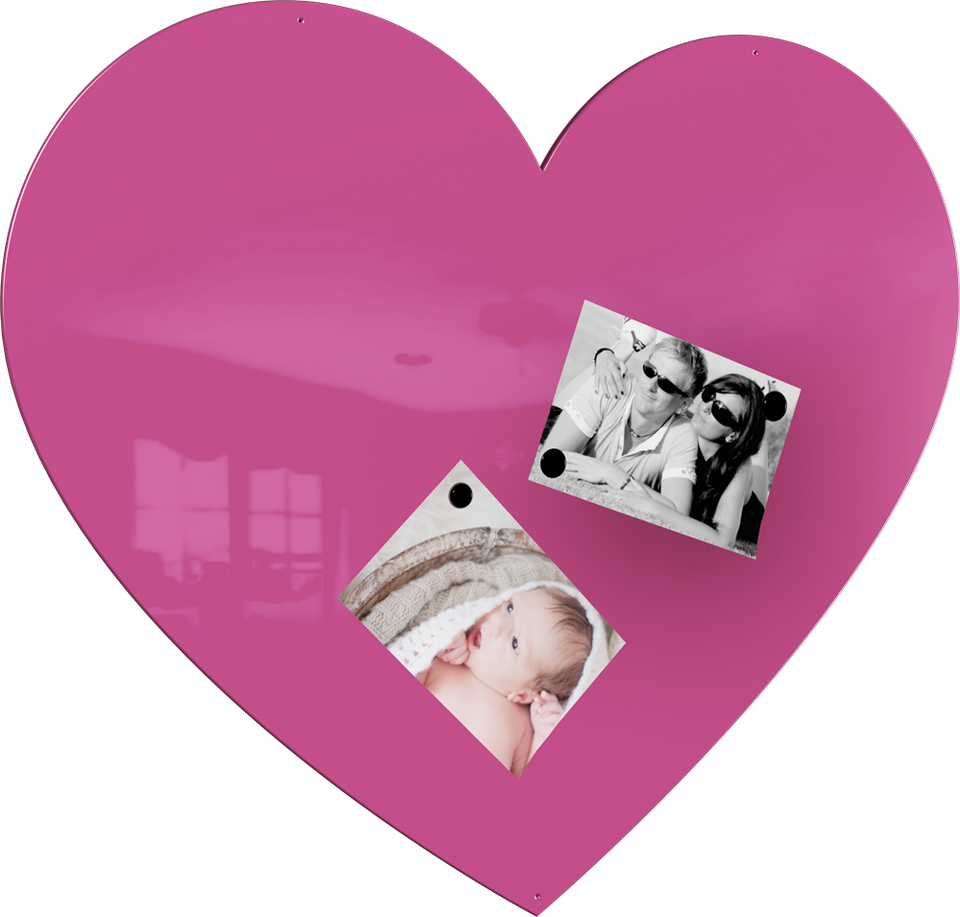 Magnetwand Herz pulverbeschichtet beere