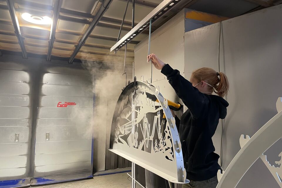 Schwibbogen Vogtland Einfahrt Einbrennofen Pulverbeschichtung